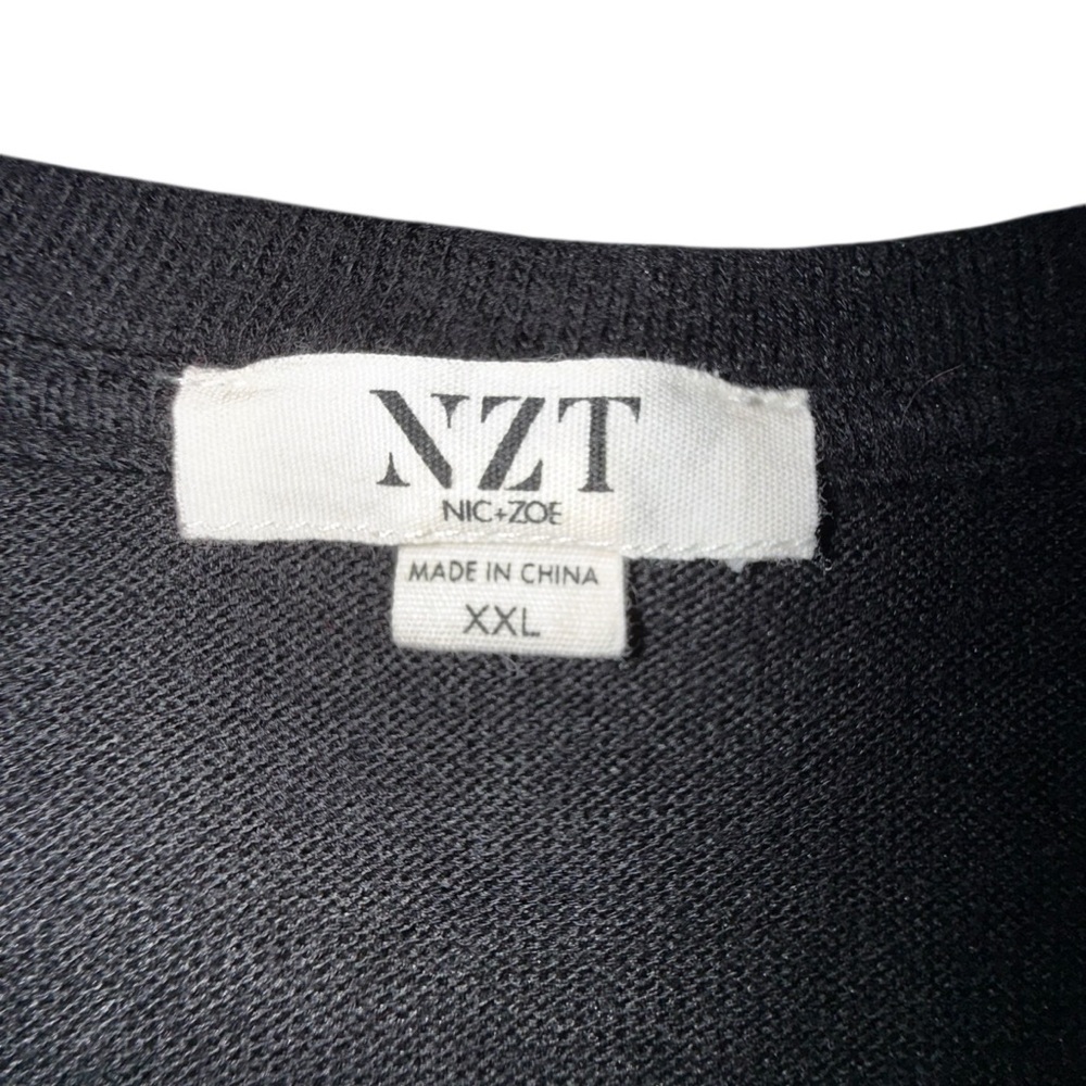 NZT by NIC+ZOE V-Neck Sweet Dreams Long Sleeve Top - XXL Black - Picture 7 of 12